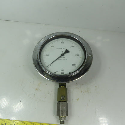 WIKA 1267607 6" Flanged Mount Pressure Test Gauge 0-3000 PSI