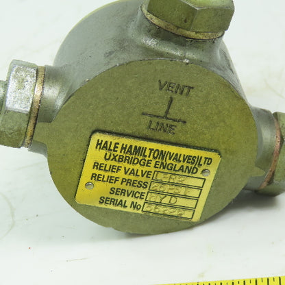 Hale Hamilton LPR2 Hydraulic Low Pressure Relief Valve 25PSI