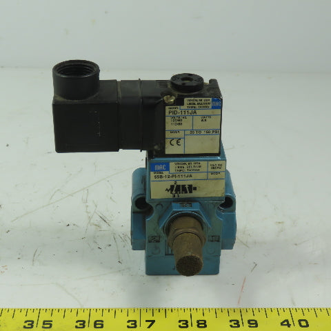 MAC 55B-12-PI-111JA Pneumatic Solenoid Valve 3/8" NPT W/PID-111JA 120V Coil