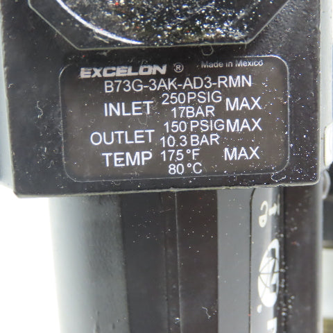 Excelon L73M-3AP-QDN &  B73G-3AK-AD3-RMN 3/8" NPT Filter Regulator Lubricator