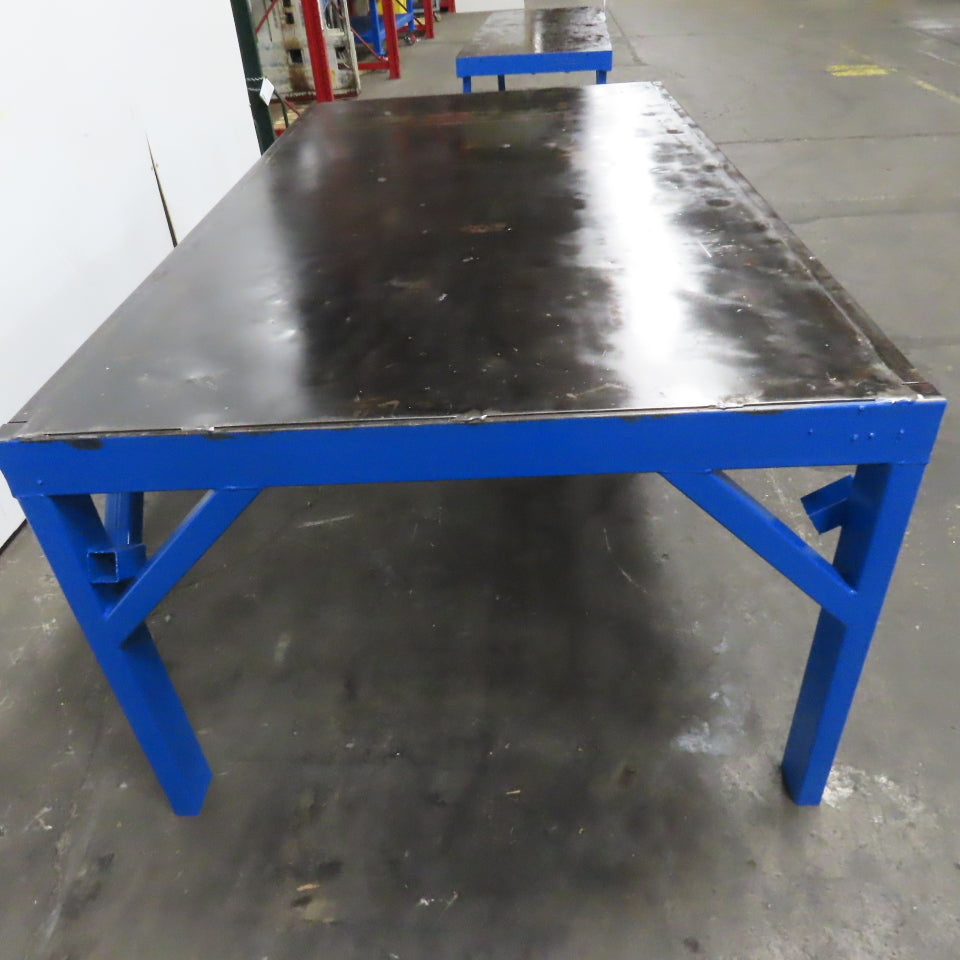 52" x 92-1/2" Thin Gauge Steel Top Work Welding Assembly Bench 36" Tall