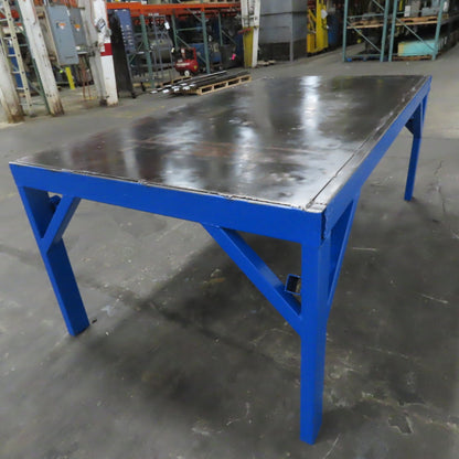 52" x 92-1/2" Thin Gauge Steel Top Work Welding Assembly Bench 36" Tall