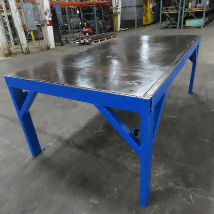 52" x 92-1/2" Thin Gauge Steel Top Work Welding Assembly Bench 36" Tall