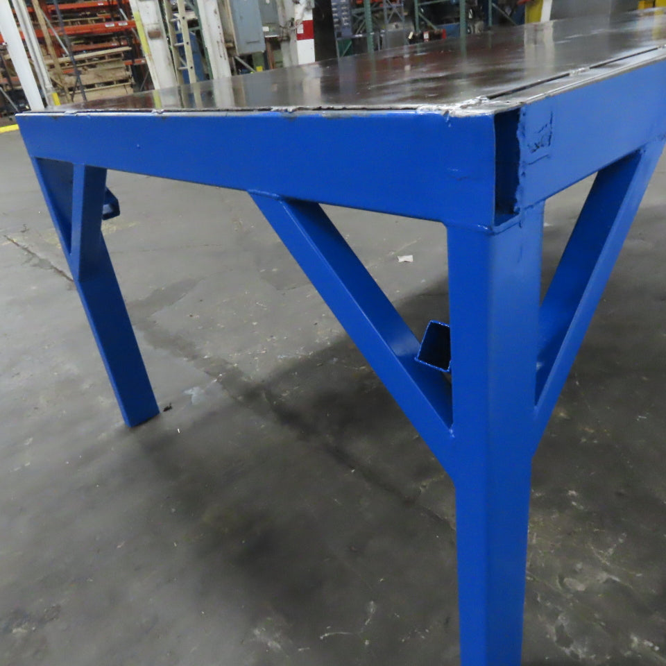 52" x 92-1/2" Thin Gauge Steel Top Work Welding Assembly Bench 36" Tall