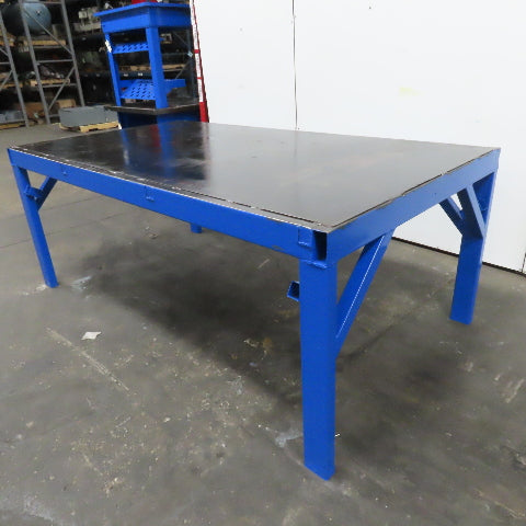 52" x 92-1/2" Thin Gauge Steel Top Work Welding Assembly Bench 36" Tall