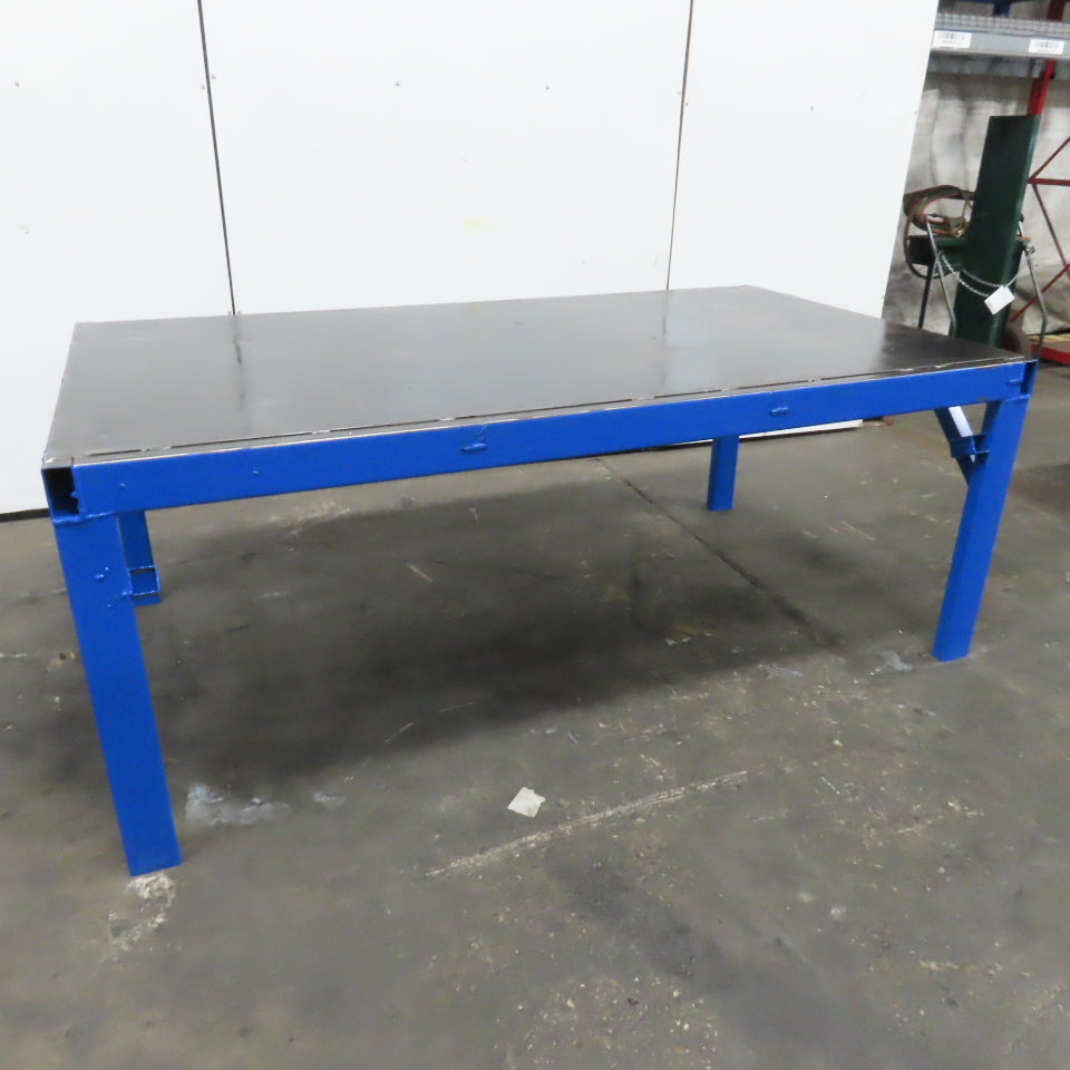 52" x 92-1/2" Thin Gauge Steel Top Work Welding Assembly Bench 36" Tall
