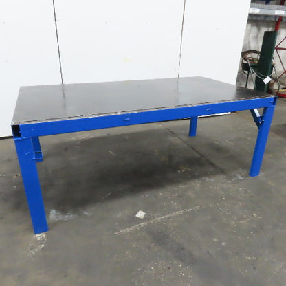 52" x 92-1/2" Thin Gauge Steel Top Work Welding Assembly Bench 36" Tall