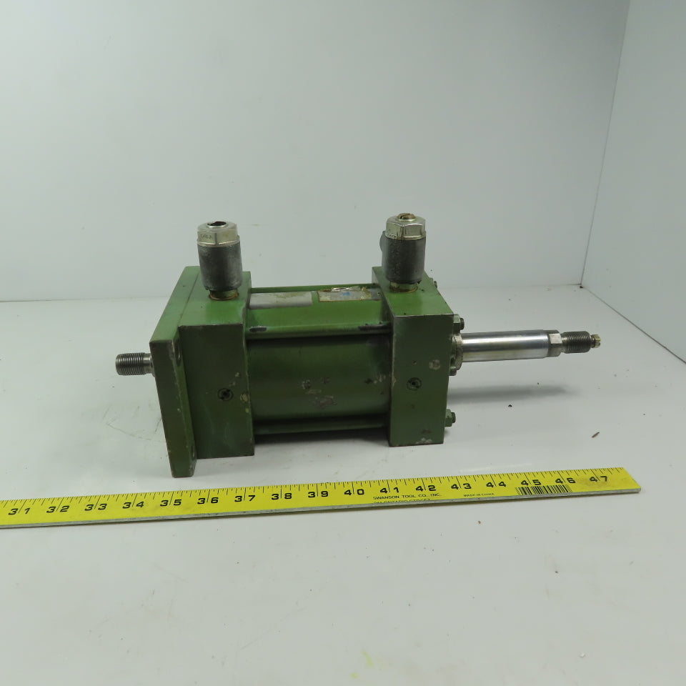 Miller Fluid Power Double Ended Double Acting Air Cylinder 3-1/2" Bore 3" Stroke