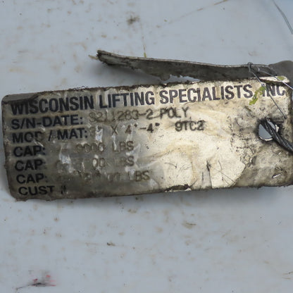 Wisconsin Lifts 3"x 4'4" Nylon Web Sling W/Choker Fittings 18,000LB V Basket Cap