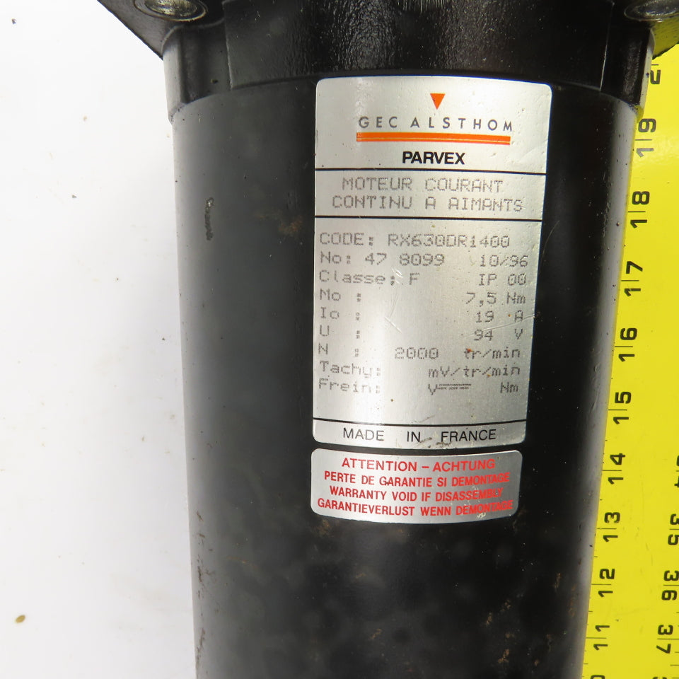 Gec Alsthom RX6300DR1400 Parvex 94VDC Servo Motor 2000RPM W/845T-NXC7970-DN