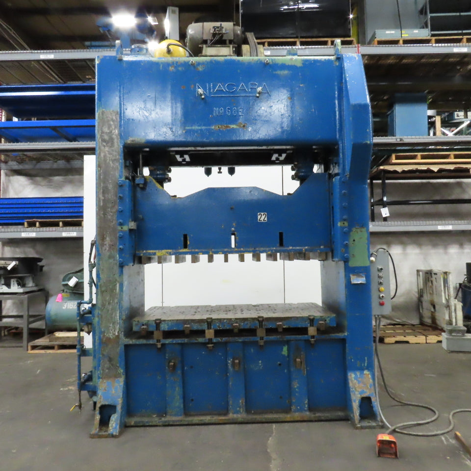 Niagara 68E 130 Ton Double Crank Stamping Press 480V 3Ph 8" Stroke Tested