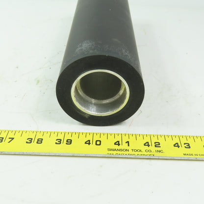 Aluminum 3" x 9" Black  Rubber Lagged Gravity Conveyor Roller