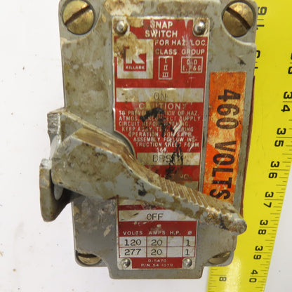 Killark XNS-2 DPS 2-Position Snap Switch 120/277V 1PH For Haz Location