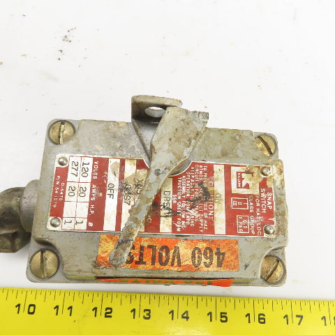Killark XNS-2 DPS 2-Position Snap Switch 120/277V 1PH For Haz Location