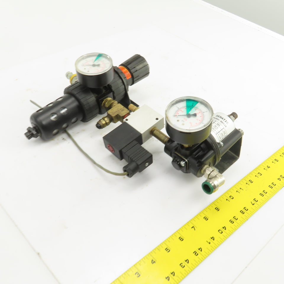 Dematic 04300-90133 1/2" NPT 2 Stage Air Pressure Regulator Filter W/ Bypass