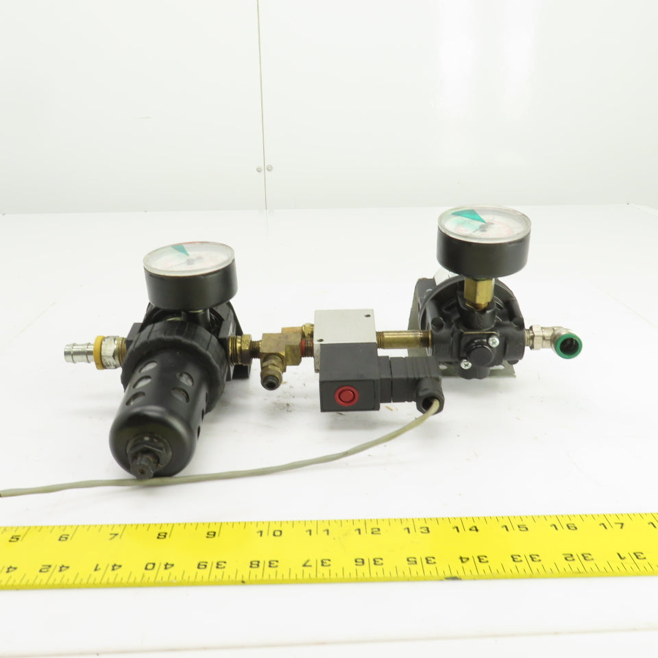 Dematic 04300-90133 1/2" NPT 2 Stage Air Pressure Regulator Filter W/ Bypass