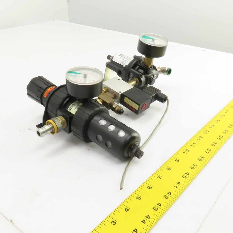 Dematic 04300-90133 1/2" NPT 2 Stage Air Pressure Regulator Filter W/ Bypass