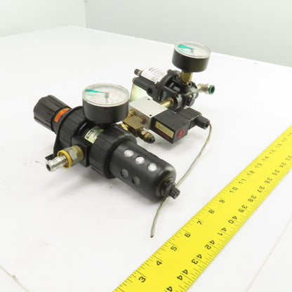 Dematic 04300-90133 1/2" NPT 2 Stage Air Pressure Regulator Filter W/ Bypass