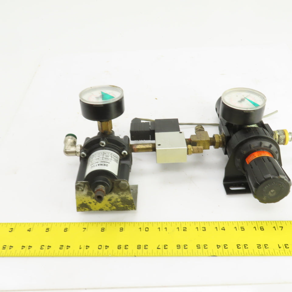 Dematic 04300-90133 1/2" NPT 2 Stage Air Pressure Regulator Filter W/ Bypass