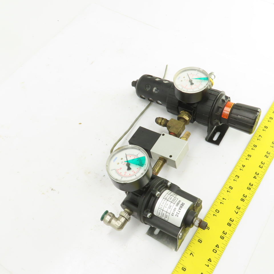 Dematic 04300-90133 1/2" NPT 2 Stage Air Pressure Regulator Filter W/ Bypass