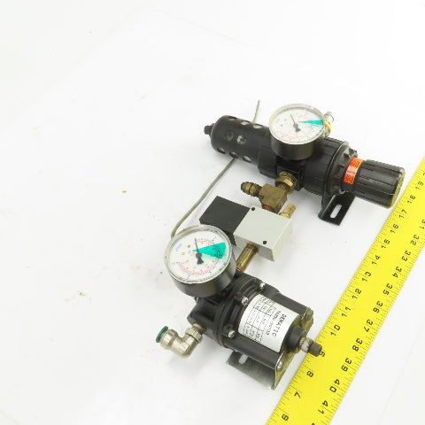 Dematic 04300-90133 1/2" NPT 2 Stage Air Pressure Regulator Filter W/ Bypass