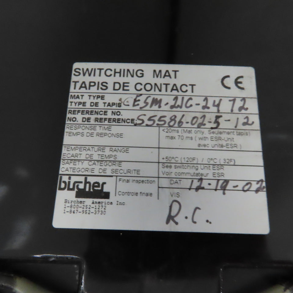 Bircher CESM-21C-2472 24"x72" Pressure Sensitive Safety Switching Mat 11' Cable