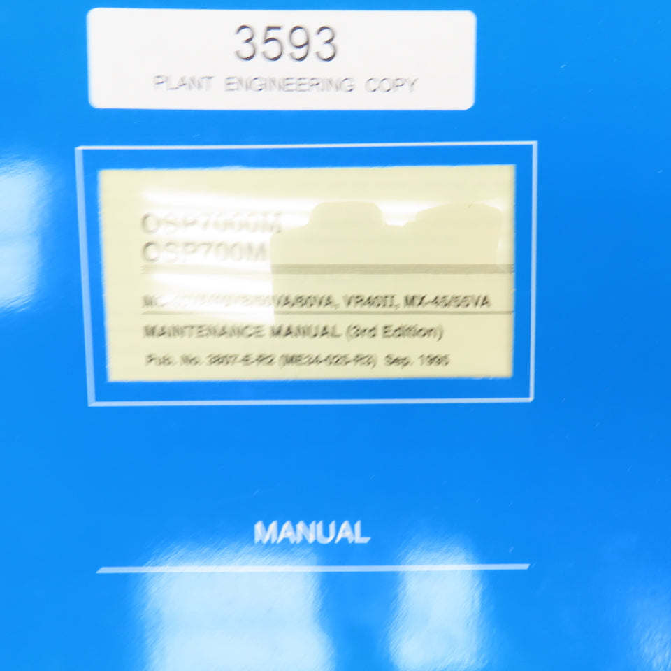 Okuma OSP7000M OSP700M MX-45VA MX-45VAE Maintenance Manual Library Lot Of 8 Book