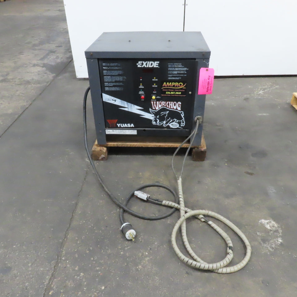 YUASA W3-12-550 Workhog 24V Forklift Battery Charger 12 Cell 208-230/480V 550AH