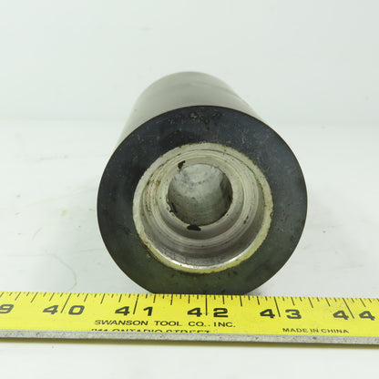 Aluminum 2.97" x 5-1/4" Black Rubber Lagged Gravity Conveyor Roller