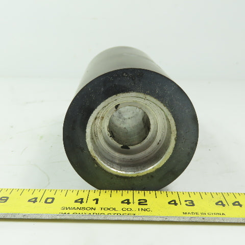 Aluminum 2.97" x 5-1/4" Black Rubber Lagged Gravity Conveyor Roller
