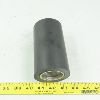 Aluminum 2.97" x 5-1/4" Black Rubber Lagged Gravity Conveyor Roller