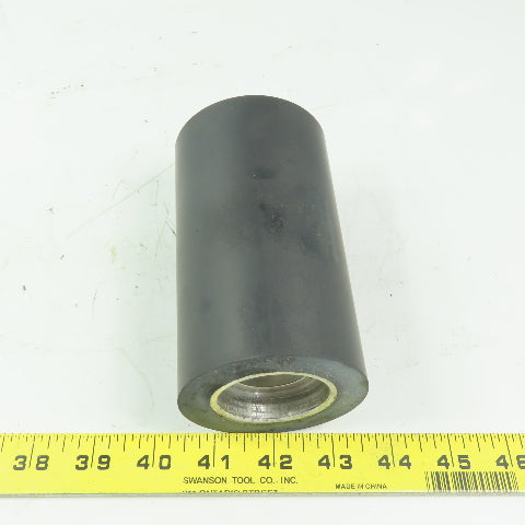 Aluminum 2.97" x 5-1/4" Black Rubber Lagged Gravity Conveyor Roller