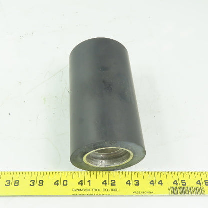 Aluminum 2.97" x 5-1/4" Black Rubber Lagged Gravity Conveyor Roller