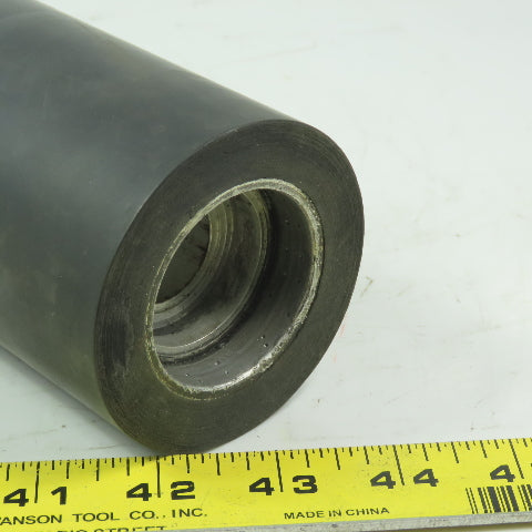 Aluminum 2.97" x 5-1/4" Black Rubber Lagged Gravity Conveyor Roller