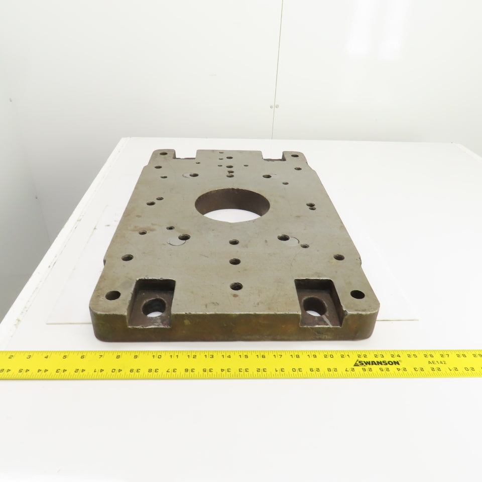 28-1/4" x 18" x 2-1/4" Thick Steel Jig Fixture Setup Plate W/6-1/2" Thru Hole