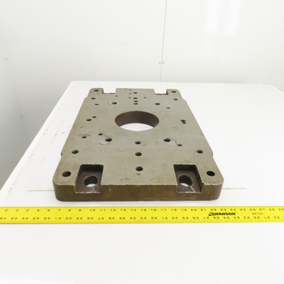 28-1/4" x 18" x 2-1/4" Thick Steel Jig Fixture Setup Plate W/6-1/2" Thru Hole