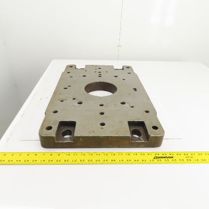 28-1/4" x 18" x 2-1/4" Thick Steel Jig Fixture Setup Plate W/6-1/2" Thru Hole