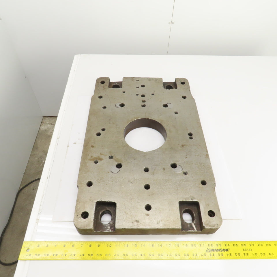 28-1/4" x 18" x 2-1/4" Thick Steel Jig Fixture Setup Plate W/6-1/2" Thru Hole
