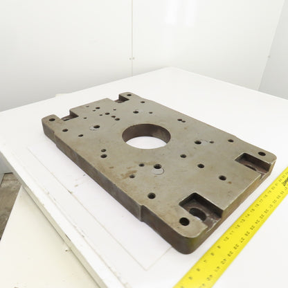 28-1/4" x 18" x 2-1/4" Thick Steel Jig Fixture Setup Plate W/6-1/2" Thru Hole