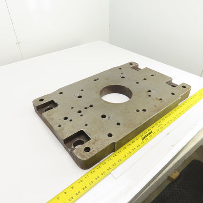 28-1/4" x 18" x 2-1/4" Thick Steel Jig Fixture Setup Plate W/6-1/2" Thru Hole