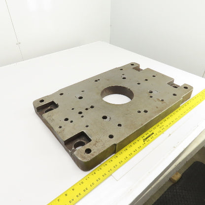 28-1/4" x 18" x 2-1/4" Thick Steel Jig Fixture Setup Plate W/6-1/2" Thru Hole