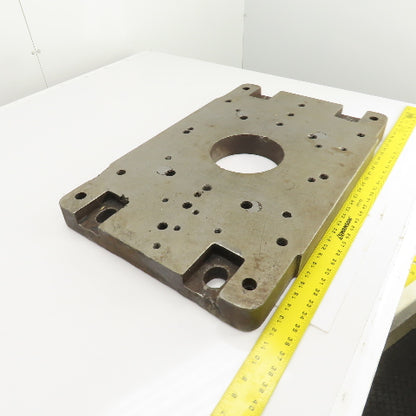 28-1/4" x 18" x 2-1/4" Thick Steel Jig Fixture Setup Plate W/6-1/2" Thru Hole