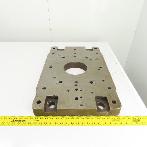 28-1/4" x 18" x 2-1/4" Thick Steel Jig Fixture Setup Plate W/6-1/2" Thru Hole