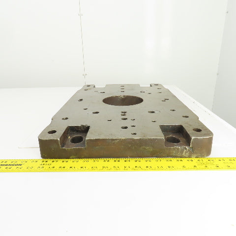 28-1/4" x 18" x 2-1/4" Thick Steel Jig Fixture Setup Plate W/6-1/2" Thru Hole