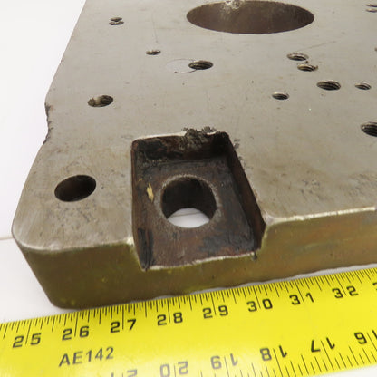 28-1/4" x 18" x 2-1/4" Thick Steel Jig Fixture Setup Plate W/6-1/2" Thru Hole