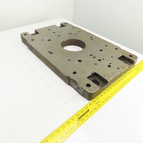 28-1/4" x 18" x 2-1/4" Thick Steel Jig Fixture Setup Plate W/6-1/2" Thru Hole