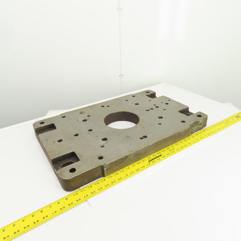28-1/4" x 18" x 2-1/4" Thick Steel Jig Fixture Setup Plate W/6-1/2" Thru Hole