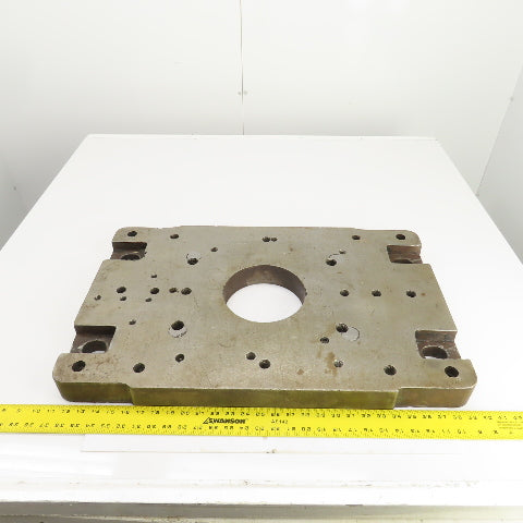 28-1/4" x 18" x 2-1/4" Thick Steel Jig Fixture Setup Plate W/6-1/2" Thru Hole