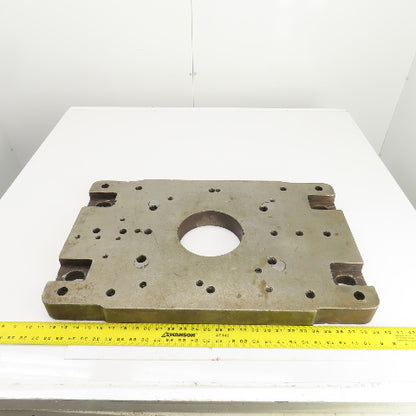 28-1/4" x 18" x 2-1/4" Thick Steel Jig Fixture Setup Plate W/6-1/2" Thru Hole