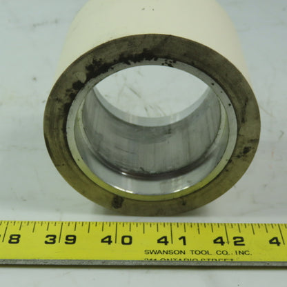 Aluminum 2.970" Diam. x 2.755" White  Rubber Lagged Conveyor Roller